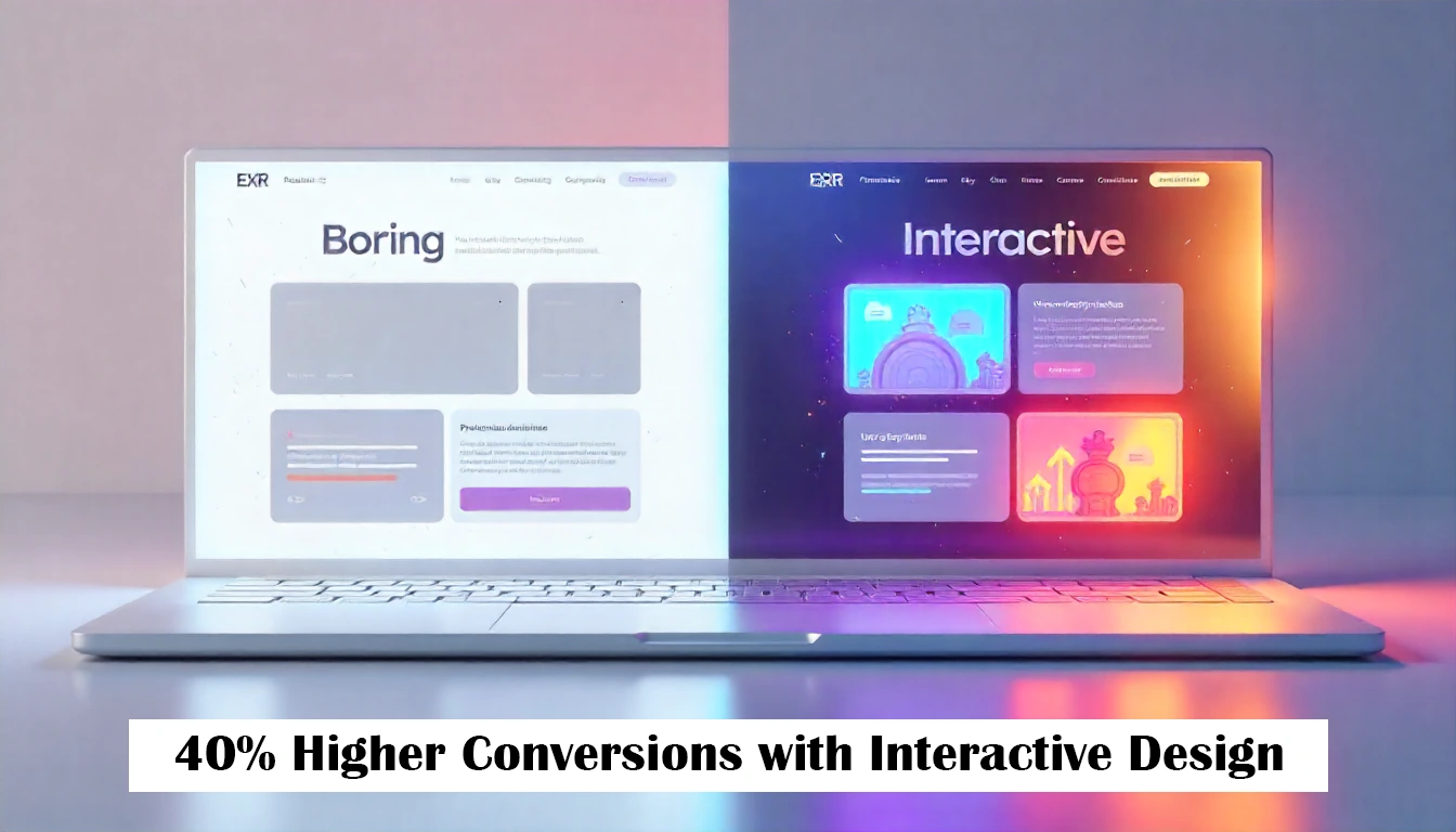 Static vs interactive landing page comparison showing conversion